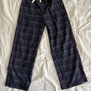 Zara Girl Plaid Pants - Navy and Burgundy